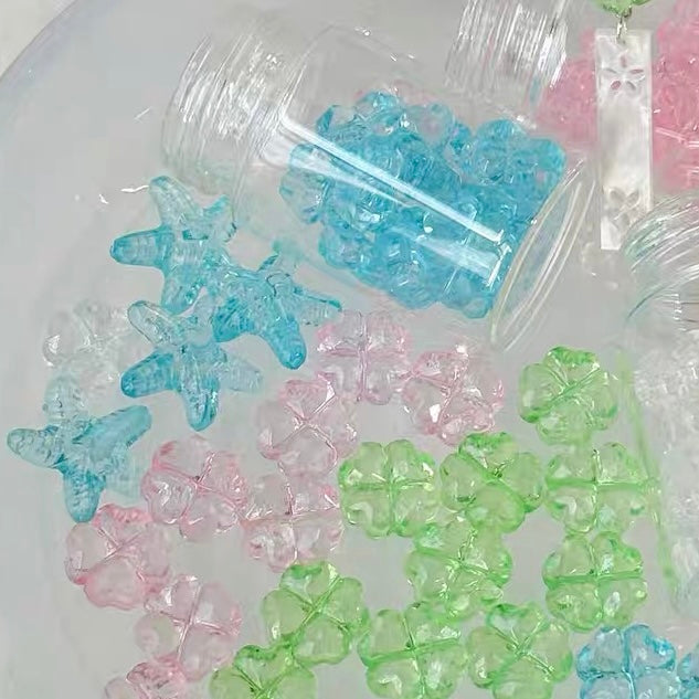 Acrylic Transparent Clover & Starfish Beads
