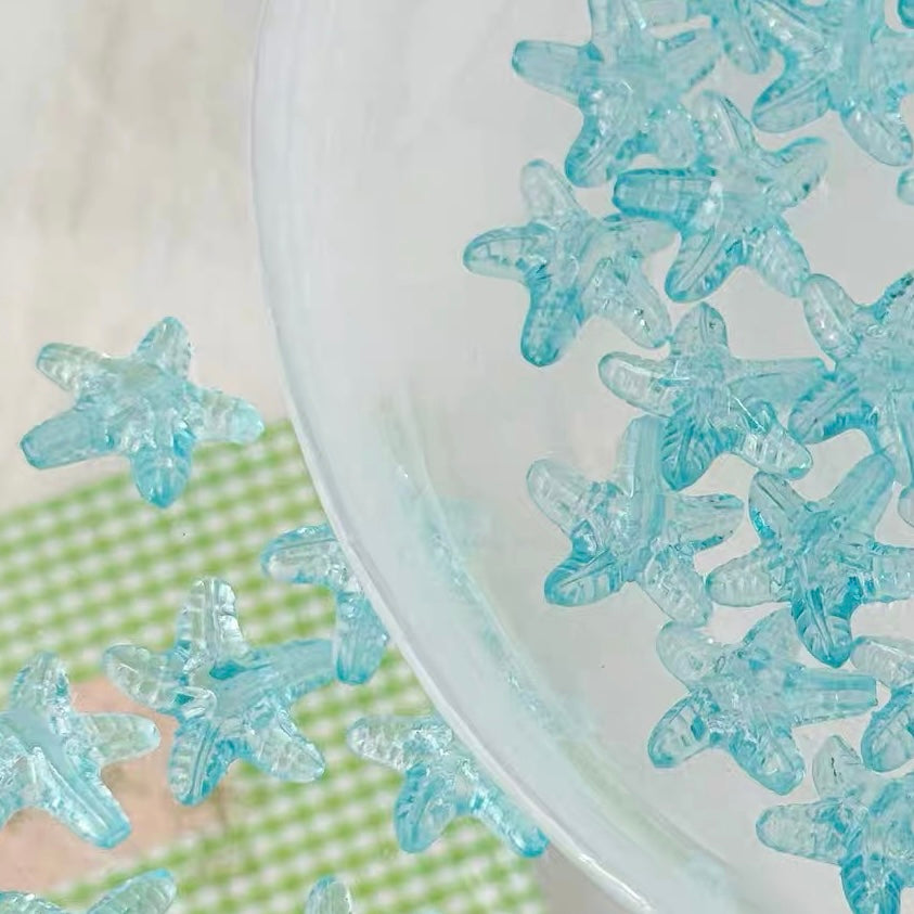 Acrylic Transparent Clover & Starfish Beads