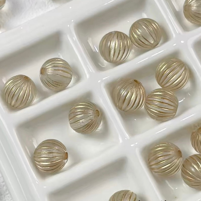 Gold-traced Vintage Acrylic Beads