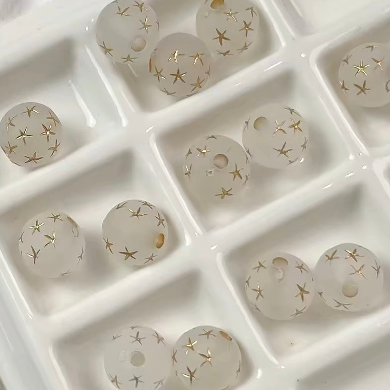 Gold-traced Vintage Acrylic Beads