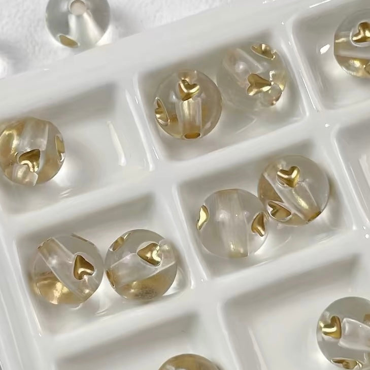 Gold-traced Vintage Acrylic Beads