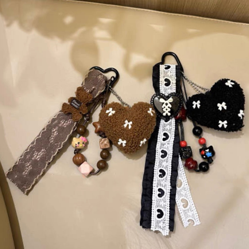 Plush Heart Bag Charm &  Phone Chain