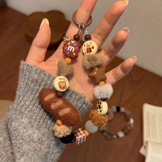 Vintage Coffee-colored Felt Handmade Heavy-duty Phone Chain