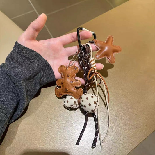 Leather Bear Bag Charm & Phone Chain
