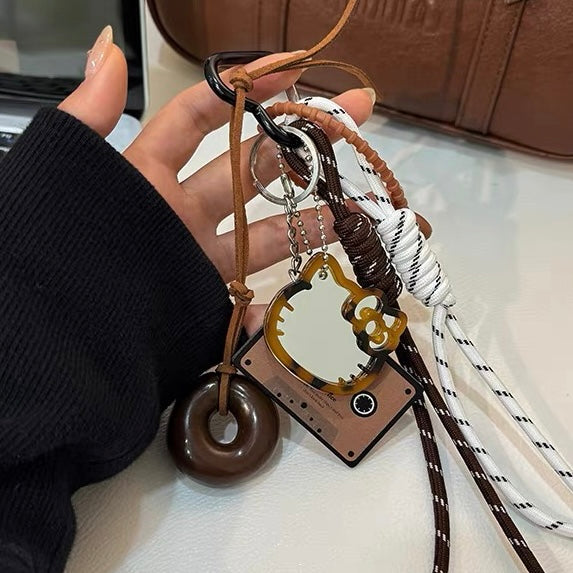 Cat Mirror & Donut Bag Charm & Phone Chain