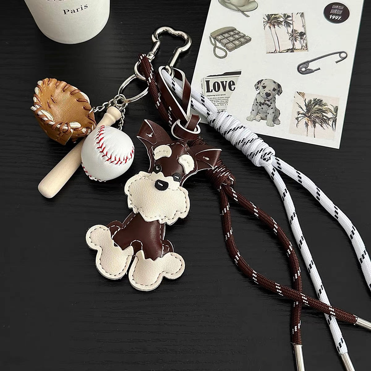Cute Schnauzer Bag Charms & Phone Chain