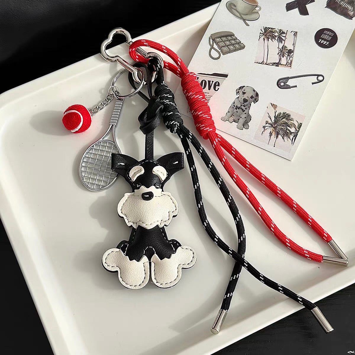 Cute Schnauzer Bag Charms & Phone Chain