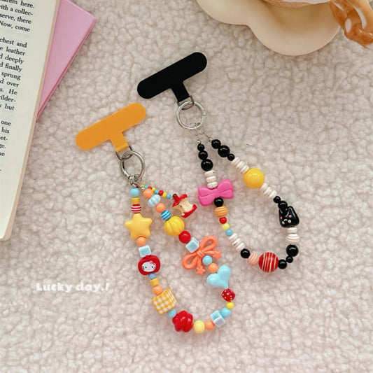 Dopamine Color Series Handmade Beaded Phone Chain