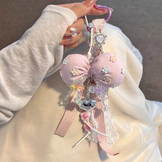 Cute Fabric Bow Bag Charms & Phone Chain