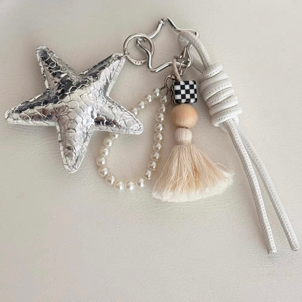 Silver Stars Bag Charm & Phone Chain