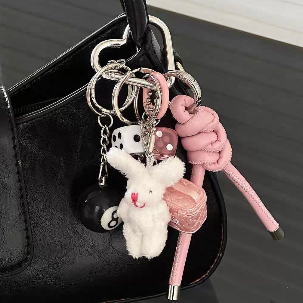 HK & Plush Rabbit Bag Charm & Phone Chain