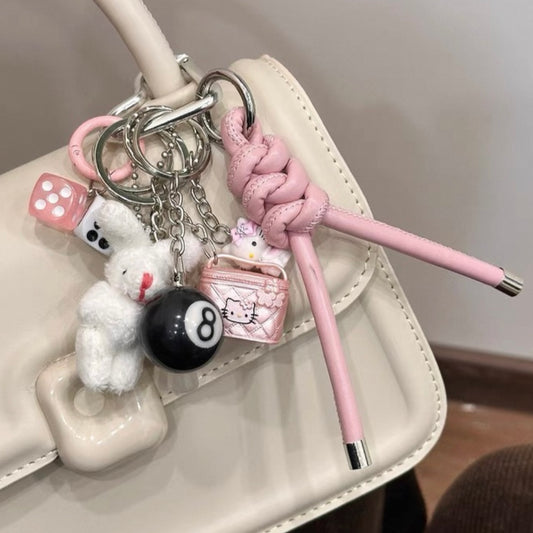 HK & Plush Rabbit Bag Charm & Phone Chain