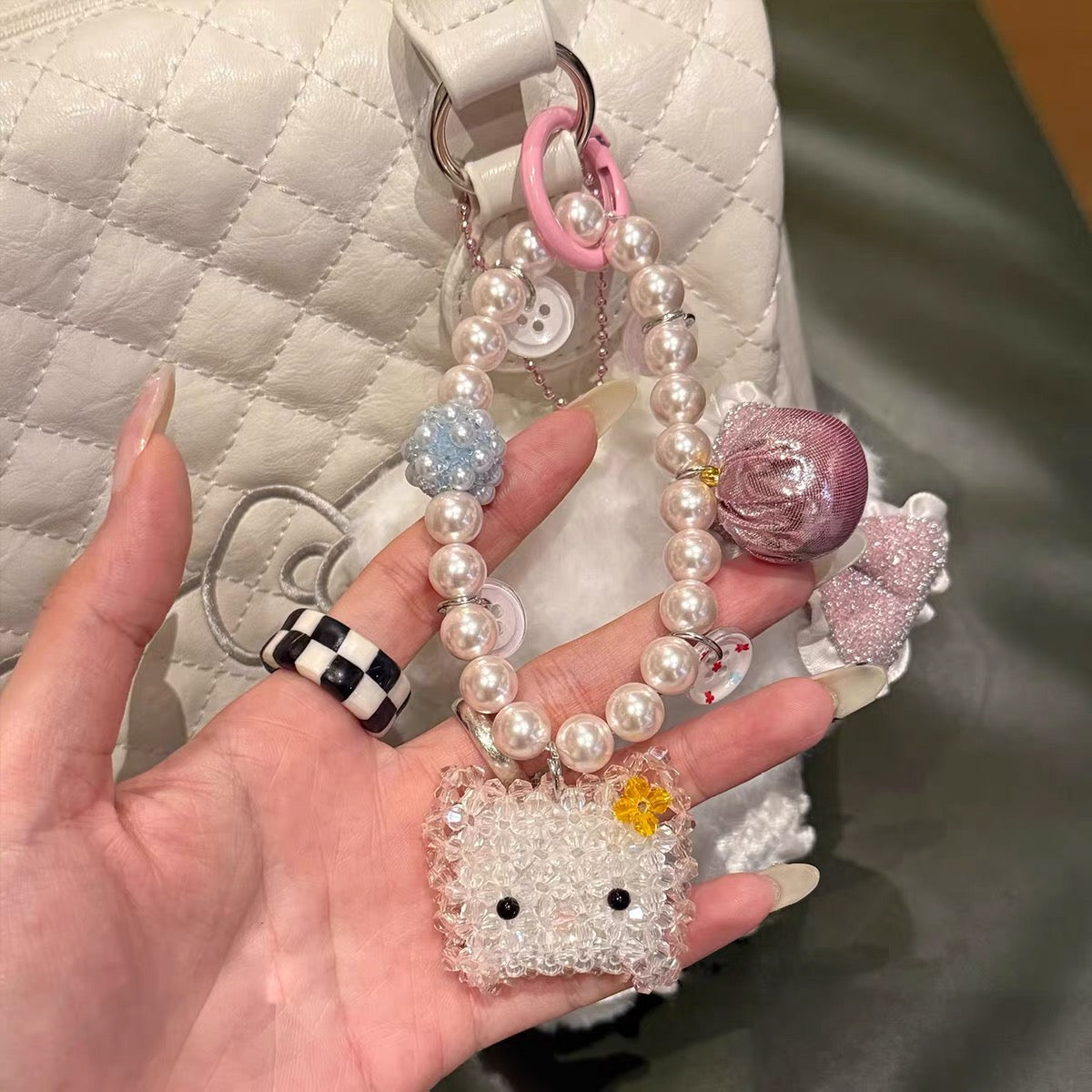 HK Handmade Beaded Bag Charm & Phone Chain