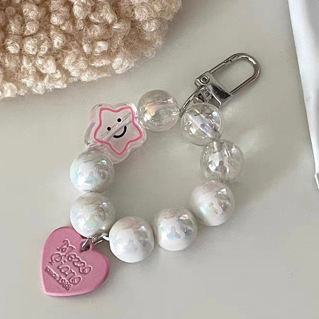 Star and Smiley Face Acrylic Beads Bag Charm & Phone Chain