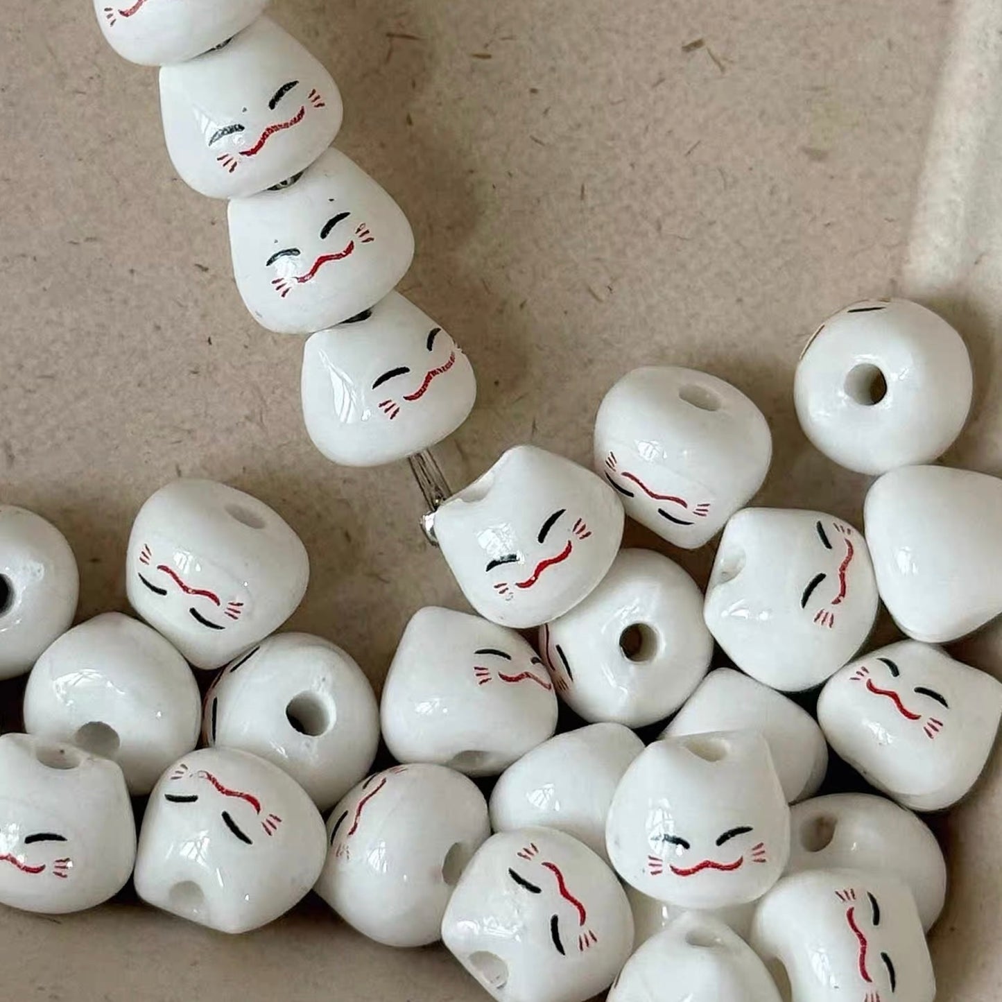 Ceramic Cat Handmade Beads