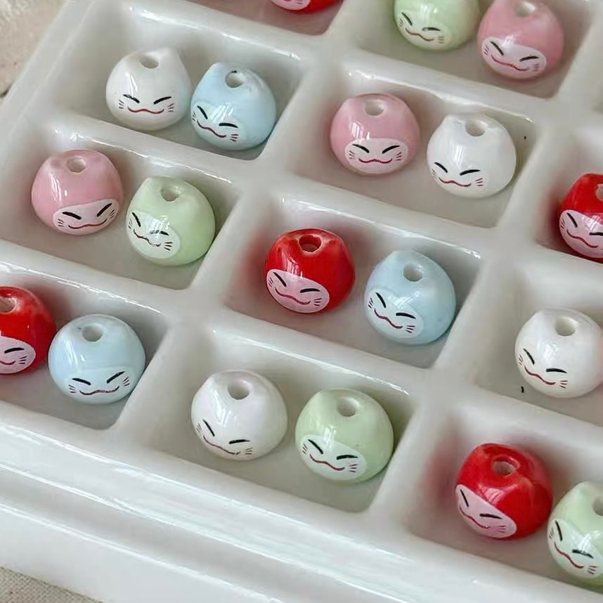 Ceramic Cat Handmade Beads