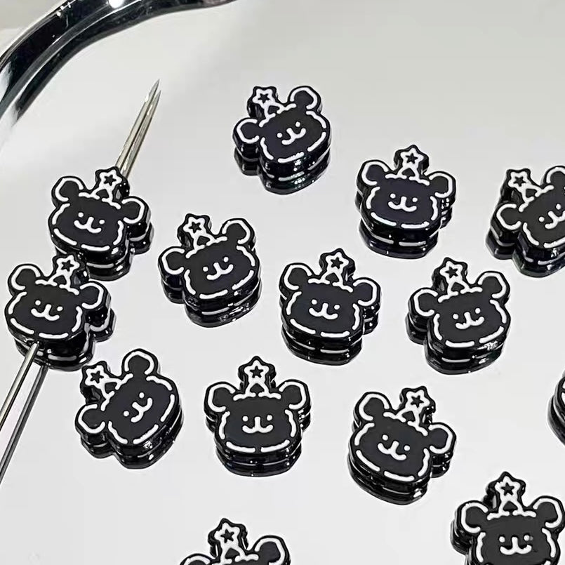 Black and Pink Series Acrylic Color-Blocking Beads