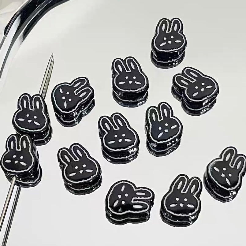 Black and Pink Series Acrylic Color-Blocking Beads