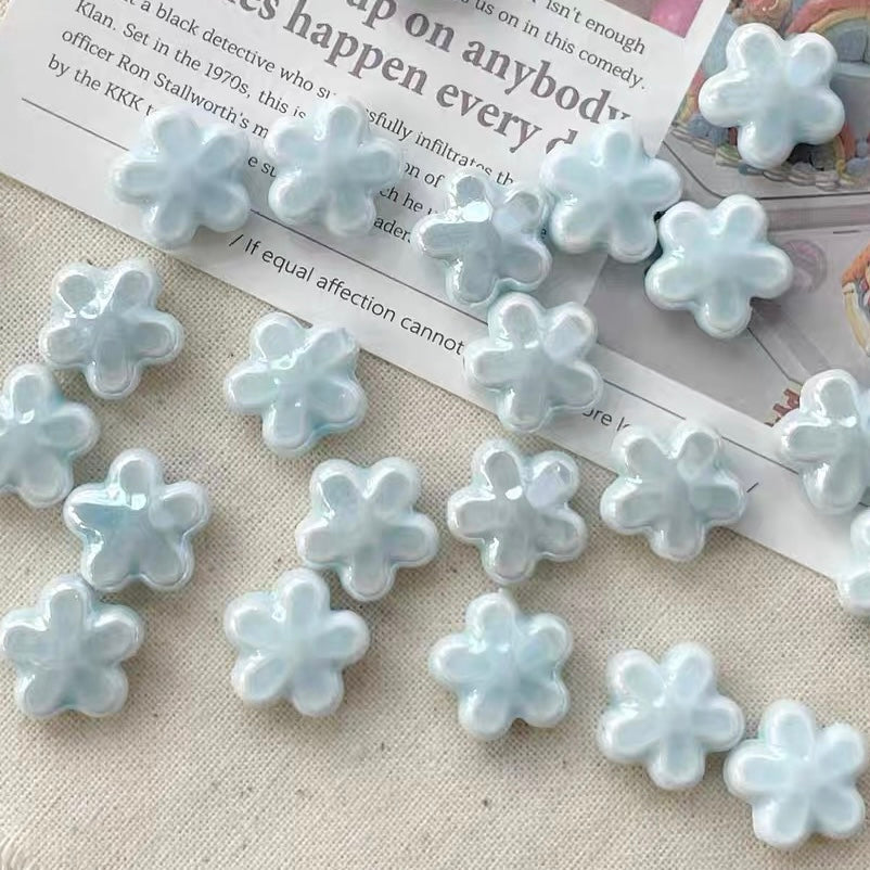Colorful Ceramic Flower Beads