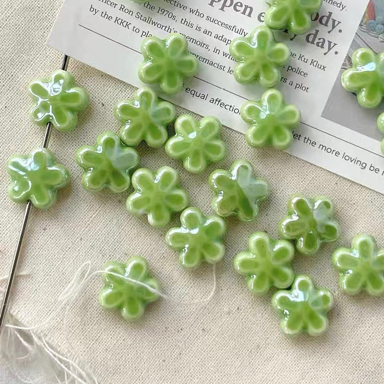 Colorful Ceramic Flower Beads