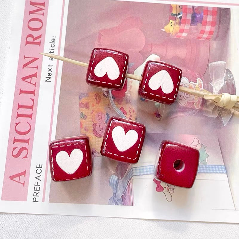 Cute Rabbit Acrylic Square Beads