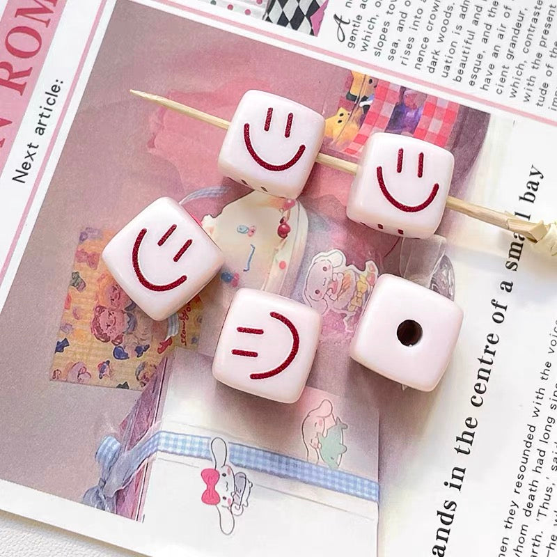 Cute Rabbit Acrylic Square Beads