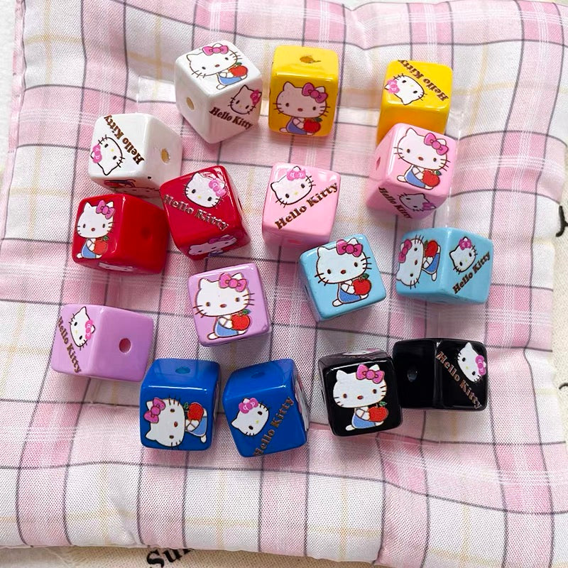 HK Colorful Acrylic Cube Beads