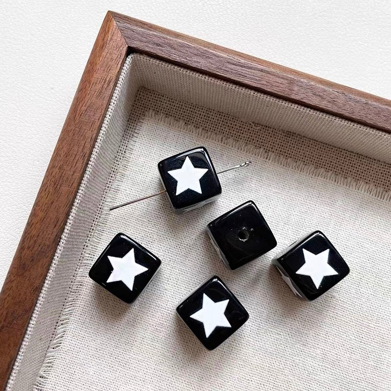 Black and White Series Acrylic Cube Beads