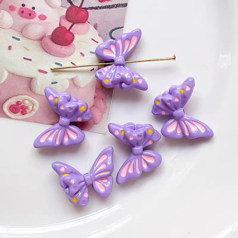 Butterfly Alloy Enameled Beads