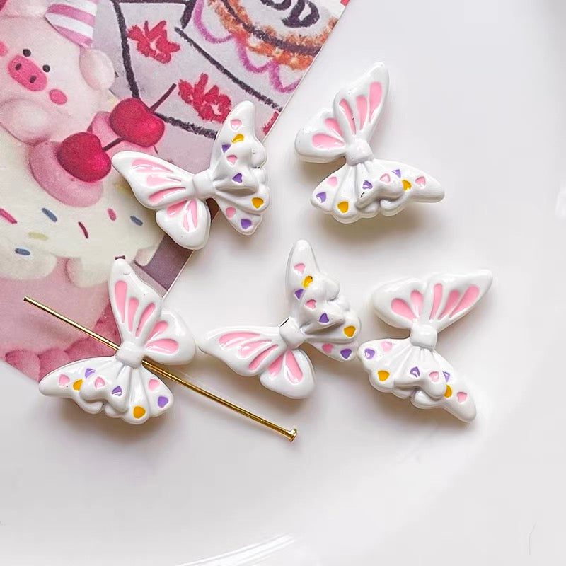 Butterfly Alloy Enameled Beads