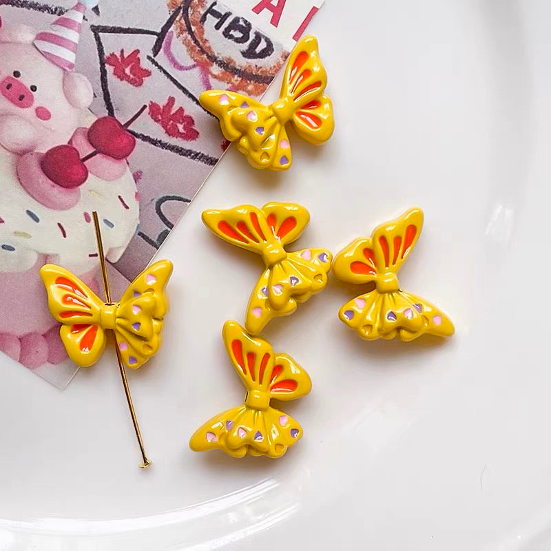 Butterfly Alloy Enameled Beads