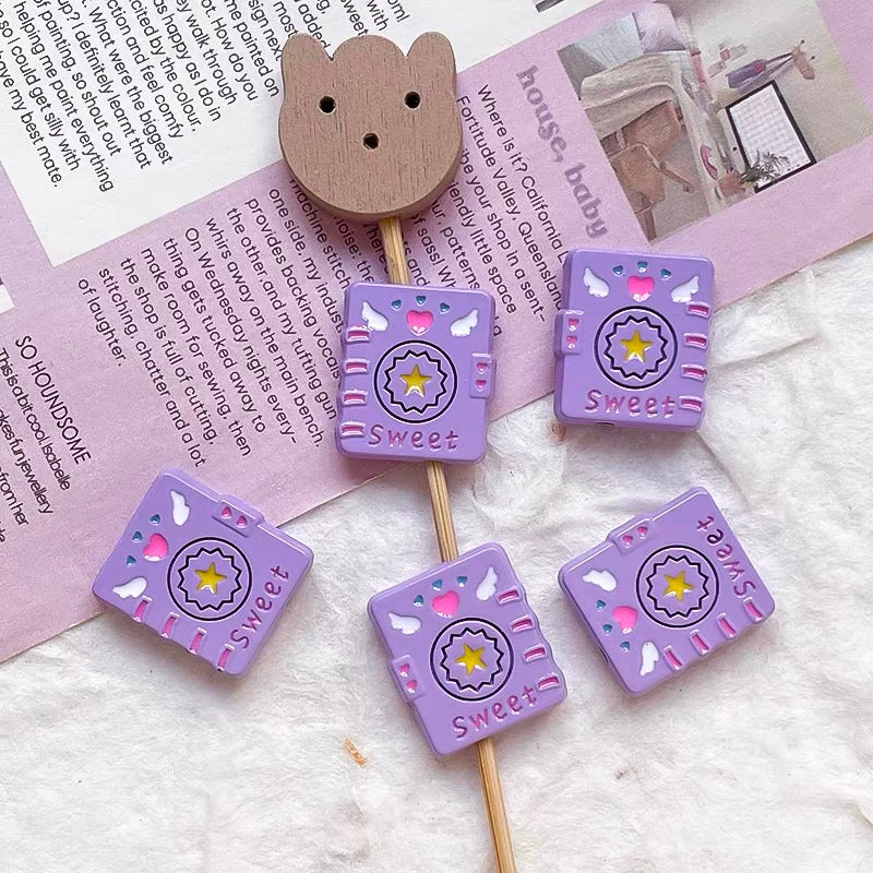 Colorful Magic Book Enameled Alloy Beads