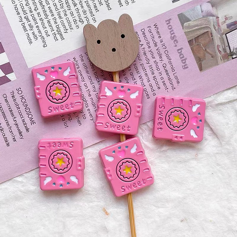 Colorful Magic Book Enameled Alloy Beads