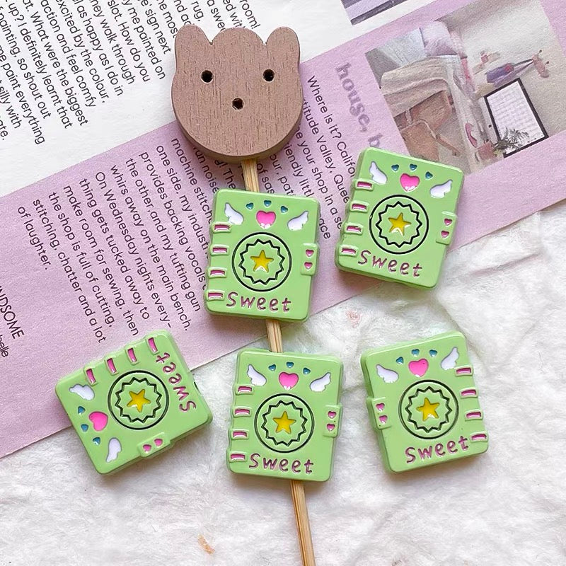 Colorful Magic Book Enameled Alloy Beads