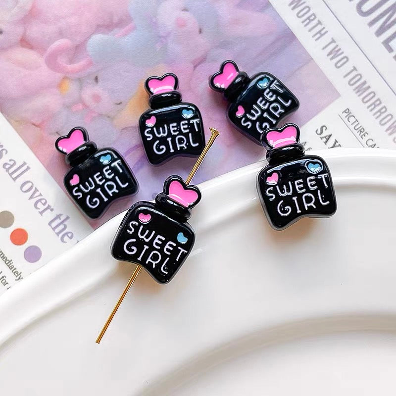 Perfume Bottle Enameled Alloy Beads