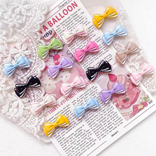 Bowknot Alloy Enameled 3D Beads