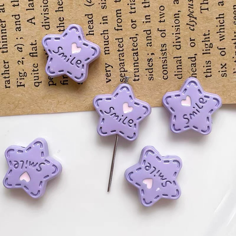 Colorful Smile Star Alloy Enameled Beads