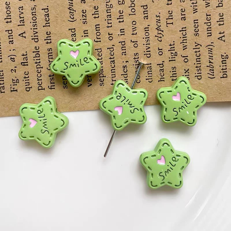 Colorful Smile Star Alloy Enameled Beads