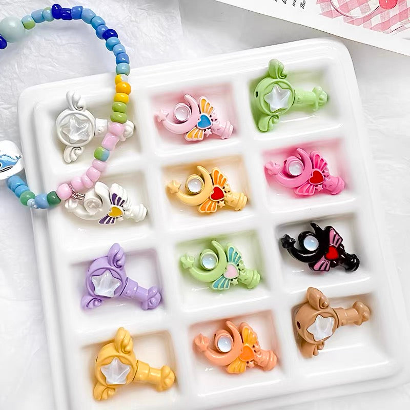Cartoon Sailor Moon Magic Wand Alloy Enameled 3D Beads