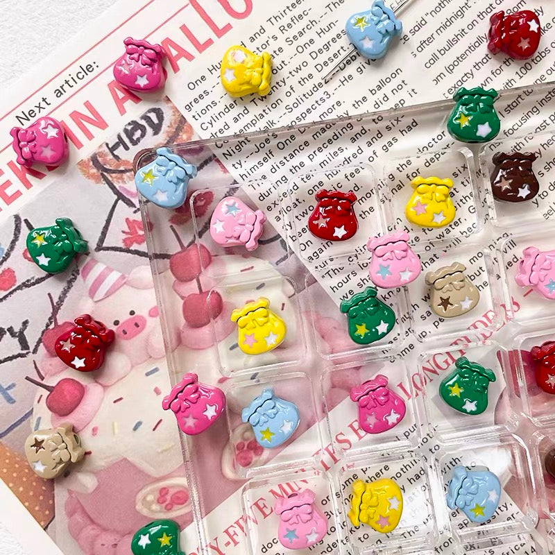 Christmas Money Pouch Alloy Enameled Beads