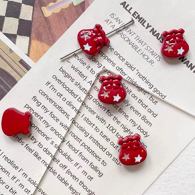 Christmas Money Pouch Alloy Enameled Beads