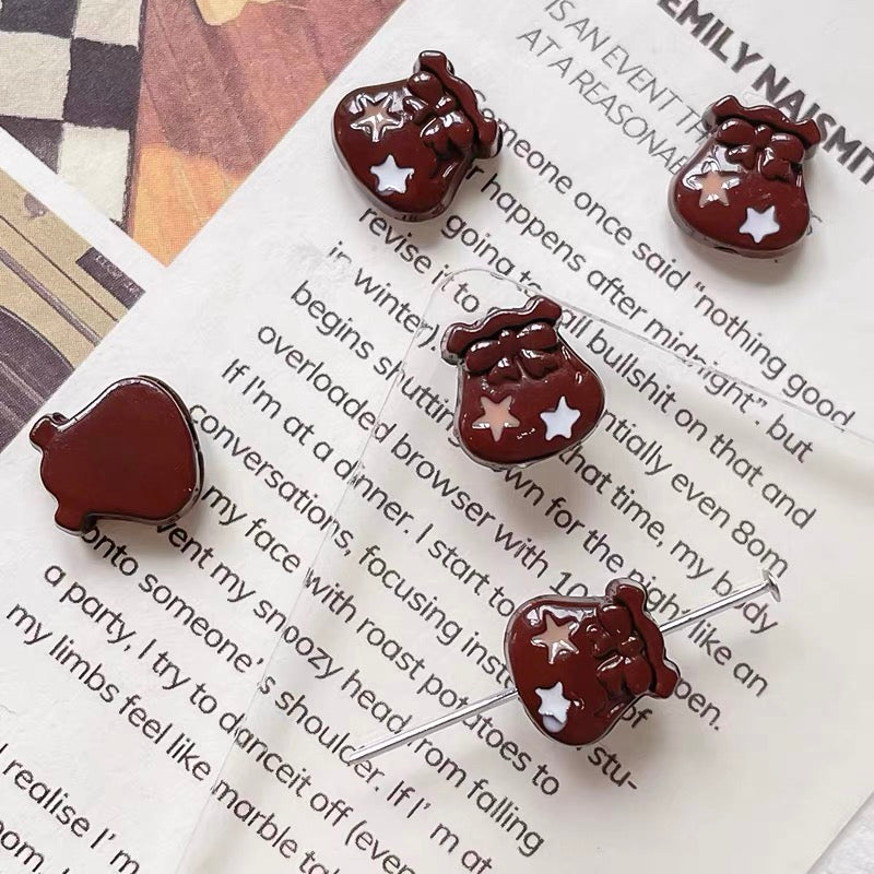 Christmas Money Pouch Alloy Enameled Beads