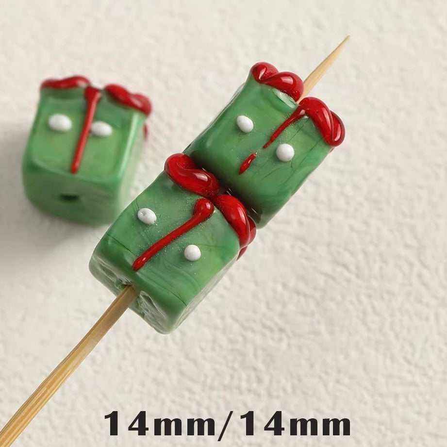 Christmas Series Hand-painted Colored Glaze Beads