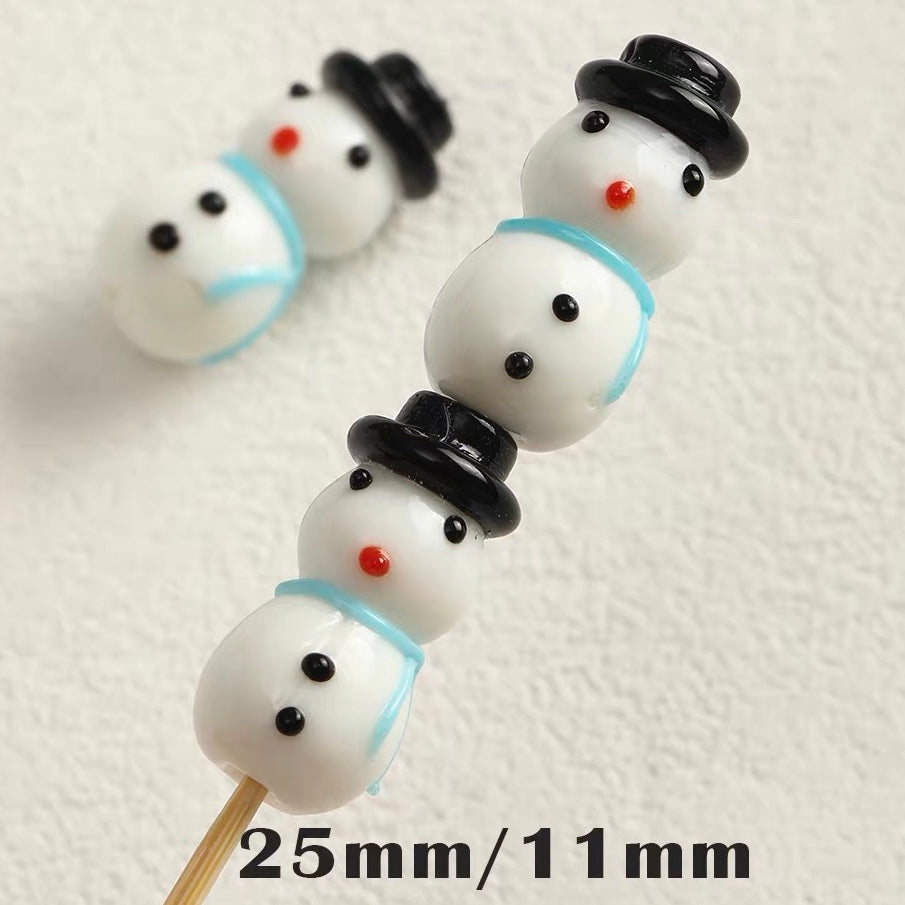 Christmas Series Hand-painted Colored Glaze Beads