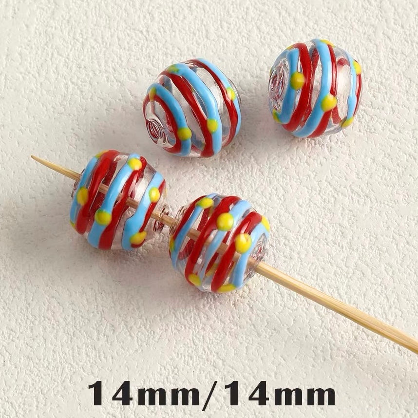 Christmas Series Hand-painted Colored Glaze Beads