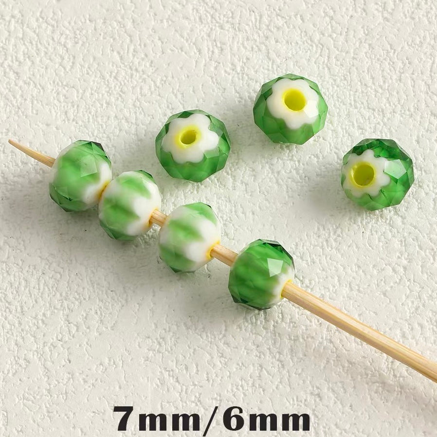 Christmas Series Hand-painted Colored Glaze Beads