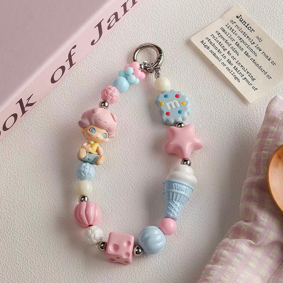 Pink-Blue Series Enameled Beads