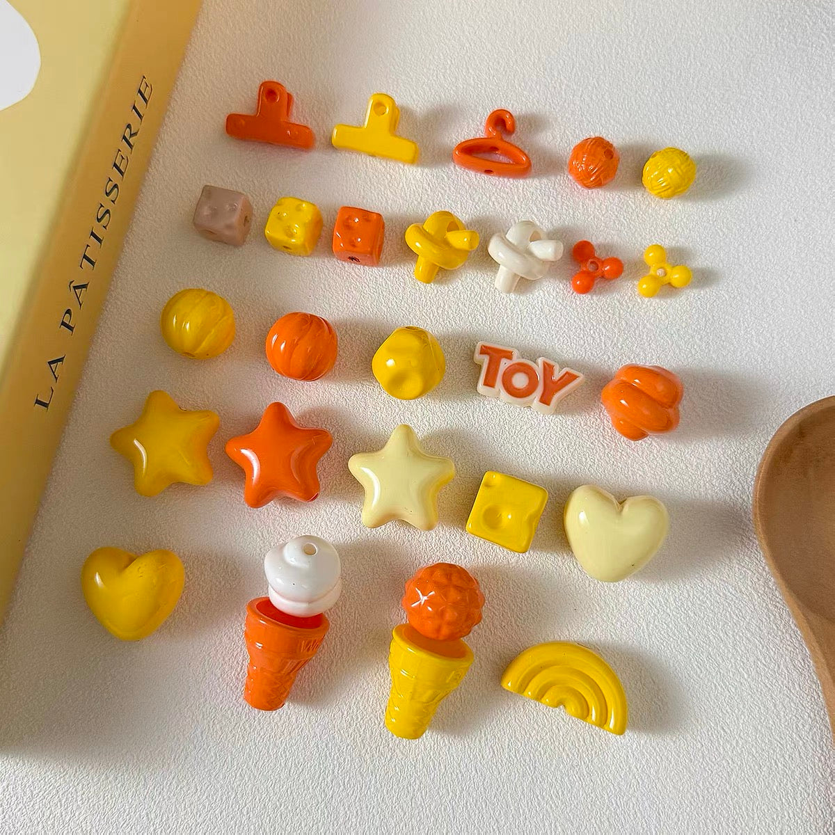 Orange-Yellow Series Enameled Beads