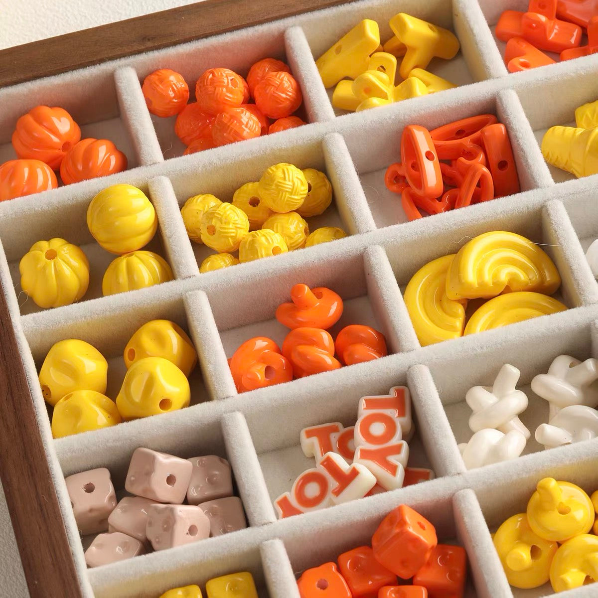 Orange-Yellow Series Enameled Beads