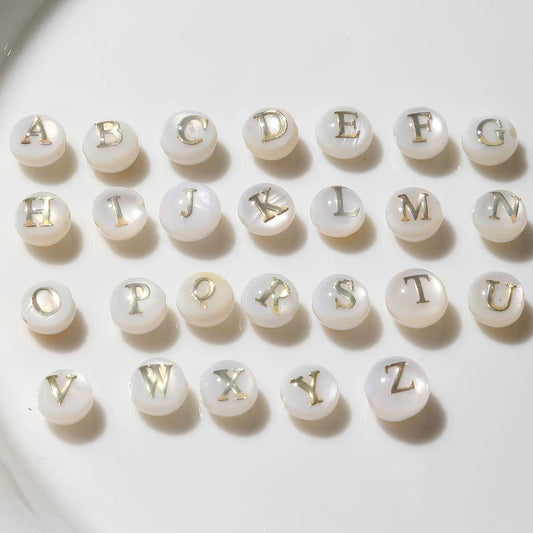 24-Letter Trochus Round Shell Beads